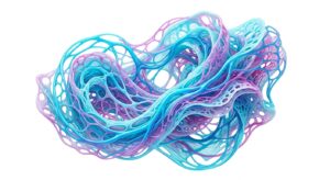 소음순 조직과 해부학적 구조를 나타내는 3D 의료 일러스트레이션