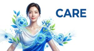 수술 후 회복과 케어를 상징하는 평온한 표정의 여성 모델