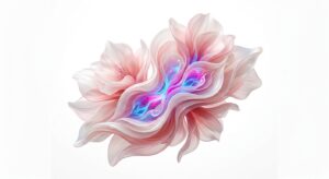 소음순 비대증의 의학적 개념을 설명하는 추상적 3D 일러스트레이션